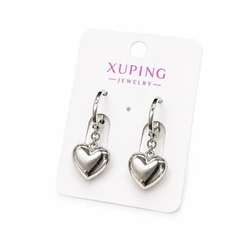Сережки для вуха медична сталь Xuping гіпоалергенна жіноча біжутерія сердечка