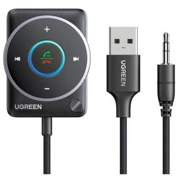 FM модулятор Ugreen CM723 Bluetooth 5.4 Car Receiver Audio Adapter Black (35002)