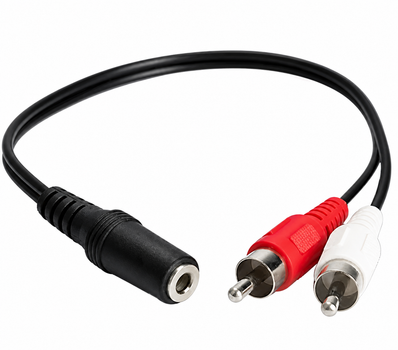 Аудіокабель 2 rca папа на aux 3.5 мм 77620