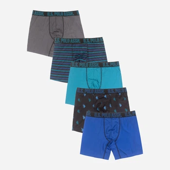Набір трусів боксерів чоловічих бавовняних U.S. Polo Assn USM243VB59-0000A(Assorted 2) L 5 шт Синій/Чорний із синім/Блакитний/Синій із блакитним/Сірий (885036437668)