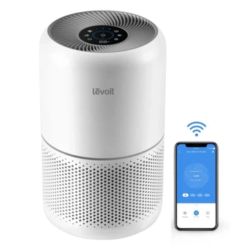 Очиститель воздуха Levoit CORE 300S, 50 м², 195 м³/ч, настоящий HEPA-фильтр 3 в 1, активированный уголь, мобильное приложение, датчик качества воздуха, автоматический режим, сенсорный экран панели управления