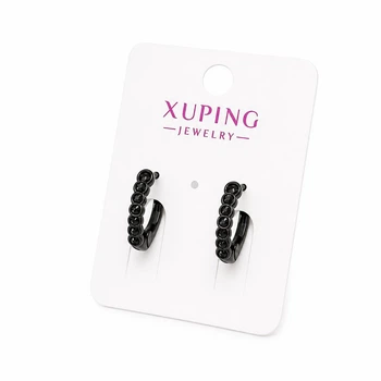 Фигурные серги Xuping черные из медицинской стали бижутерия сережки кольца украшение для ушей