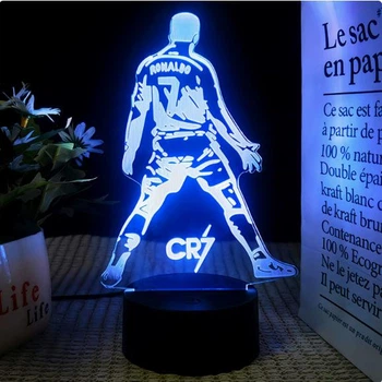 3D LED-нічник Ronaldo CR7 з RGB-підсвіткою , 16 кольорів , пульт