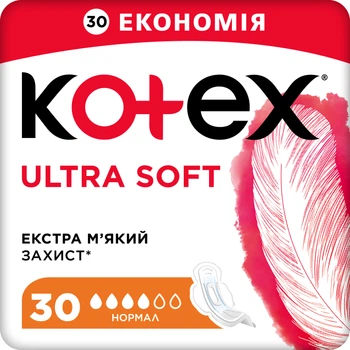 Гигиенические прокладки Kotex Soft Quadro Normal 30 шт (5029053586489)