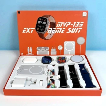 Набір Megabox Watch MVP-135 Ultra 2/смарт годинник з 4 ремінцями, бездротові навушники, Power Bank MagSafe