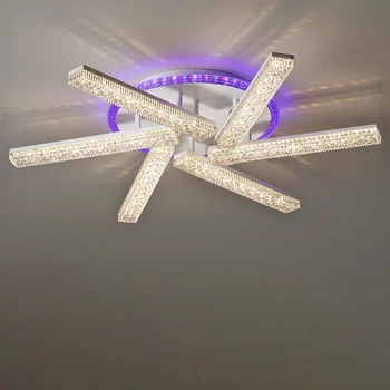 Люстра стельова світлодіодна Light House SC-19661/6C WH PK/BU/PL 120W+20W 2.4G Ф640*90 біла