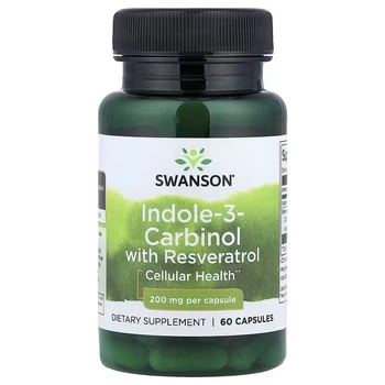 Природные добавки Swanson Индол-3-карбинол с ресвератролом Indole-3-Carbinol with Resveratrol 60 капсул