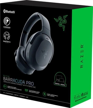Игровые наушники Razer Barracuda Pro беспроводные с активным шумоподавлением ANC и THX Spatial Audio геймерская гарнитура
