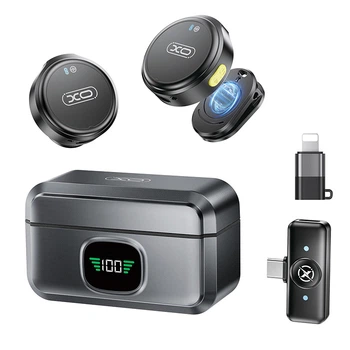 Бездротовий мікрофон XO MC12 Smart Charging Case and Lightning Type-C 2 мікрофона Black