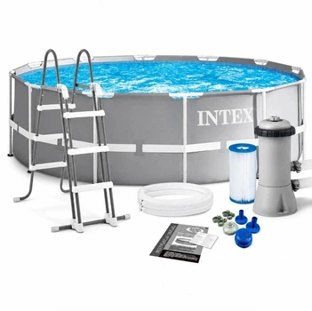 Каркасный бассейн Intex Prism Frame Pool 26718 FR, 366×122 см, 10685 л, с фильтр-насосом и лестницей