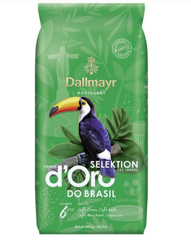 Кава в зернах Dallmayr Crema d'Oro do Brasil 1 кг 100% арабіка, середнє обсмажування