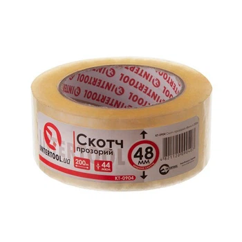 Скотч прозорий, 200 м х 48 мм, 44 мкм KT-0904