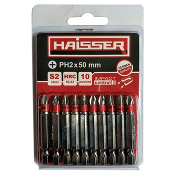 Біта HAISSER ph2 50 мм набір 10 штук блістер