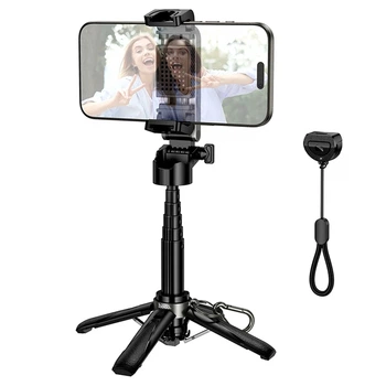 Монопод Hoco K27 Pro Magic мини черный 3 в 1 с Bluetooth пультом для селфи и видеосъемки до 48 см