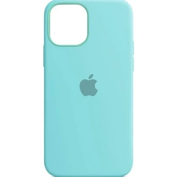 Чехол силиконовый Full Cover для iPhone 12 12 Pro защита камеры голубой Sea Blue