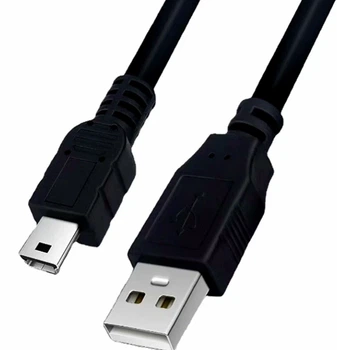 Кабель USB Type A to Mini 2м 2А черный пластиковый и металлический для подключения устройств