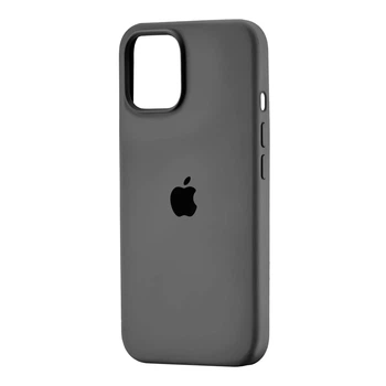 Чехол силиконовый Full Cover для iPhone 15 защитный темно-серый с максимальной защитой