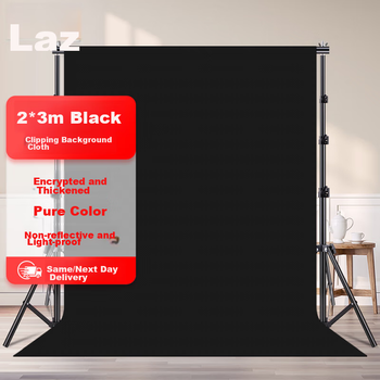 Фон для прямых трансляций LATZZ 3*2 метра, черный, для фотосъемки, однотонный, плотный, светопоглощающий, для хромакея, фон для предметной фотосъемки, мягкий свет, нетканый материал.