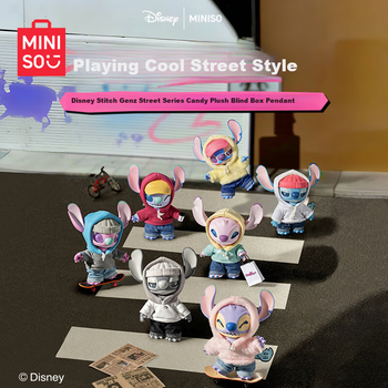 MINISO Disney Stitch GenZ Street Графіті Плюшева сліпа коробка Підвіска Фігурка Іграшка Прикраса Подарунок на День народження Одна Коробка