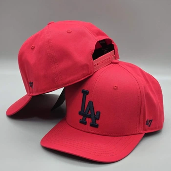 Кепка с прямым козырьком снепбек snapback LA 47 Los Angeles Красный