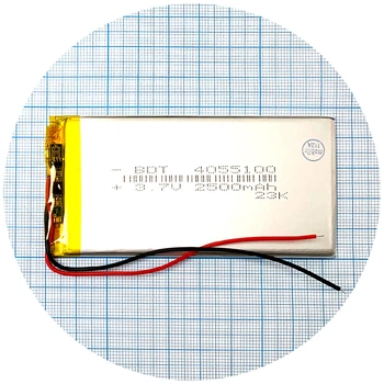 Батарея (аккумулятор) универсальный 4055100Р 95 x 47 x 4 мм 2500 mAh 3.7V
