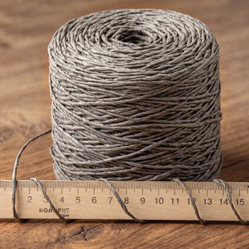 Spagoyarn Papirus (Rafiia), Желтый, 100% переработанная бумага, 250г/260м,рафия для вязания сумок, шляп, салфеток, рюкзаков, аксессуаров, летняя пряжа