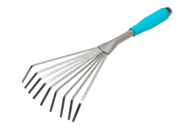 Граблі садові віялові Mastertool 400 x 135 мм з пластиковою ручкою та 9 зубцями для ефективного збирання листя