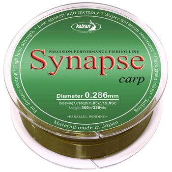 Волосінь Katran Synapse Carp 300m (olive green) 0.286mm 12.85lb/5.83kg