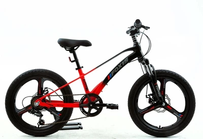 Детский спортивный велосипед 20 дюймов Corso Fox 15 FX-517 магниевая рама Shimano Revoshift 7 скоростей. Black and Red (194595)
