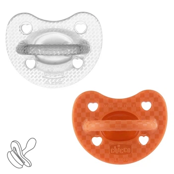 Пустушка Chicco PhysioForma Luxe, силікон, 16-36 міс., 2 шт., колір помаранчевий (73035.31.00)
