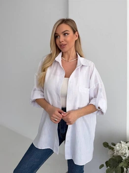 Жіноча лляна сорочка вільного крою Uaclothes 46 Білий (like37984-184161350)