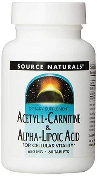 Ацетил L-карнітин + Альфа-ліпоєва кислота Source Naturals (Acetyl L-Carnitine and Alpha Lipoic Acid) 60 таблеток SNS01799