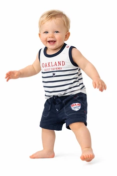 Комплект літній для хлопчика майка і шорти Garden Baby 42070-03 білий з синім 68