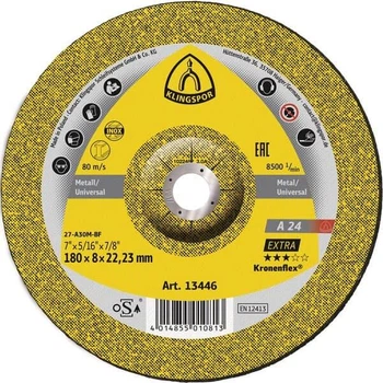 Круг зачисний по металу 125х6,0х22,2 мм; A 24 EXTRA; 12250 об/хв; сталь (188466)