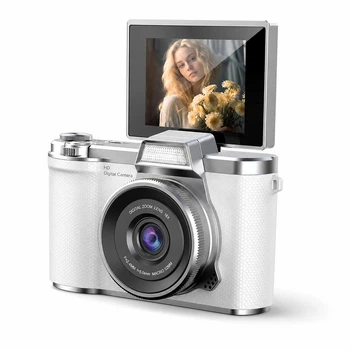 Цифровой фотоаппарат LK-013 с поворотным экраном 2.4", 1080P, вспышка Белый