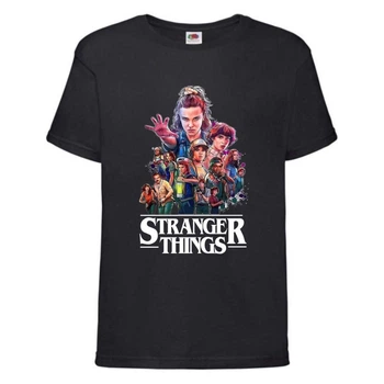 Футболка детская Очень странные дела (Stranger Things 0028) черная 128 см