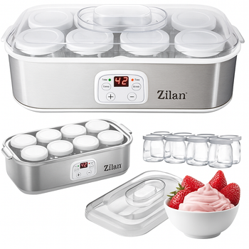 Йогуртниця Zilan ZLN6104 автоматична, 8 баночок, таймер, LED-дисплей, 1.44 л