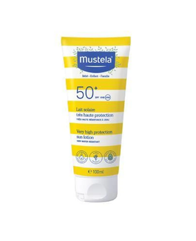 Mustela SPF 50+ солнцезащитное молочко для детей и младенцев, лица и тела, 100 мл