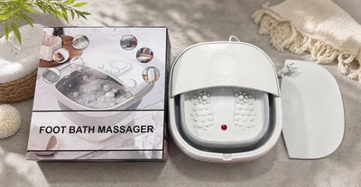 Масажна ванночка для ніг FOOT BATH MASSAGER TS 5523 гідромасажна ванночка для стоп з підігрівом вібромасажем та роликовим масажем домашній SPA масажер для ніг з ІЧ нагрівом та магнітотерапією