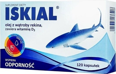 Риб'ячий жир з печінки акули USP Zdrowie Iskial 120 капсул (5907377136408)