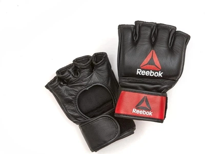 Рукавички для тренінгу ММА Reebok Gloves Leather розмір XL, чорно-червоні