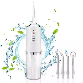 Портативний іригатор Oral Irrigator S3J2 білий для зубів USB акумулятор IPX7 3 насадки 3 режими 200 мл