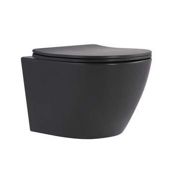 Унитаз подвесной Qtap Robin Ultra Quiet 520×365×340 мм, Anthracite, с сиденьем Slim Duroplast / Soft-close / Quick Release