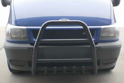 Кенгурятник QT007 Black (2000-2006, нерж.) для Ford Transit 2000–2014 гг