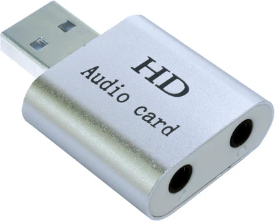 Звуковая карта Dynamode USB 8 (7.1) каналов 3D алюминий серебристая (USB-SOUND7-ALU сріблястий)