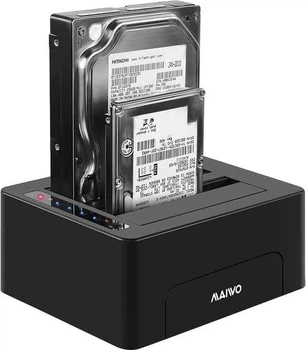 Док-станция Maiwo клонир. для 2*HDD 2,5″/3,5″ SATA/SSD через USB3.0 безвинтов. крепл. пластик черн. (K3082)