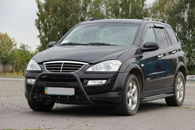 Кенгурятник WT004 Черный (Нержавейка) для SsangYong Action 2005-2018 гг