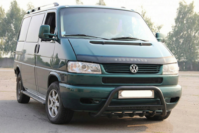Кенгурятник WT004 Черный (Нержавейка) для Volkswagen T4 Caravelle/Multivan 1990–2003 гг