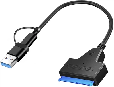 Адаптер Dynamode для підключення HDD 2,5″ SATA II/III / SSD до портів USB 3.0 Type-A /Type-C, чорний (DM-AD-SATA-U3)