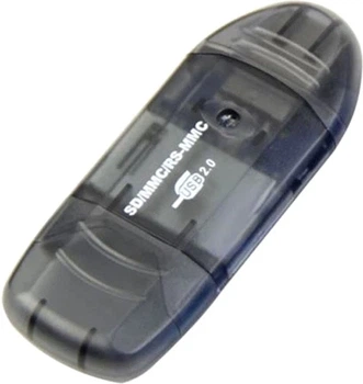 Кардридер STLab внешний USB2.0 для карт SD/ SDHC/ MMC /RS-MMC пластик чёрный (U-371 чорний)